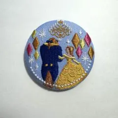 美女と野獣 ディズニー 刺繍缶バッジ 缶バッチ ディズニープリンセスベル
