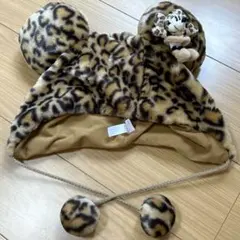 【即日発送】　ミニー・マウス ヒョウ柄帽子　ディズニー　被り物