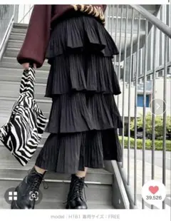 スプレイ SpRay プリーツティアードフリルロングスカート