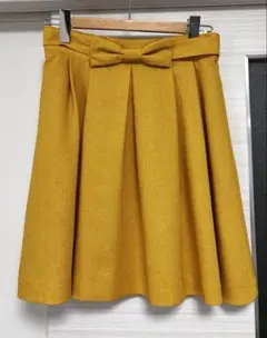 VIS ビス フレアスカート イエロー M ウエストリボン　取り外しできます。