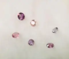 天然石スピネル、ピンク系オーバルカット6個セット　No.352