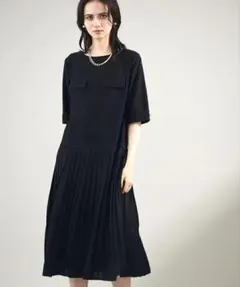 グレースコンチネンタル　プリーツコンビカットワンピース