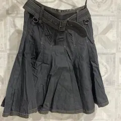 超美品　バーバリー　ブラックレーベル　ベルト付き　デニムスカート　40