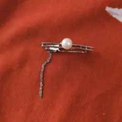 o*i様 シルバー パール ネクタイピン チェーン付き壊れてます