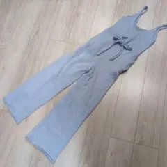 サイズフリー リボン付き サロペット