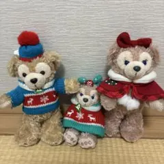 ダッフィー シェリーメイクリスマス衣装3体セットぬいぐるみバッジストラップ