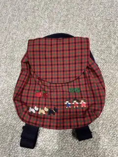 ファミリア　familiar 小型リュック 赤と緑のチェック柄
