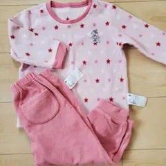 ユニクロ フリースベビーパジャマ上下 90 ミニーマウス ディズニー