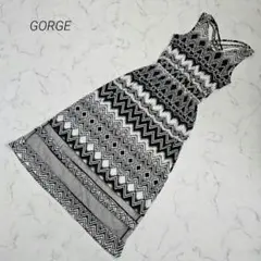 ゴージ GORGE エスニック柄すかしワンピース ウエストゴム Mのサムネイル