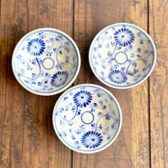 新品 ベトナム バッチャン焼き 菊柄 豆皿 3枚セットのサムネイル