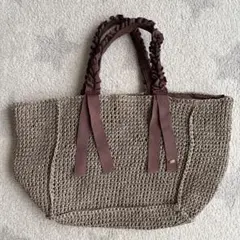 ラドロー LUDLOWラフィア タッセルポシェット 巾着バッグ フリンジ