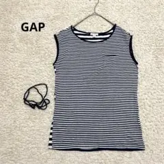 【GAP】ギャップ　ボーダー　ノースリーブ タンクトップ　レーヨン　XS