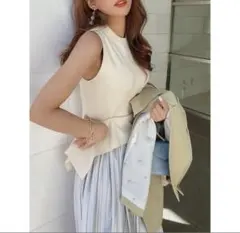 eimy istoire ノースリーブニットイレヘムコンビプリーツスカート