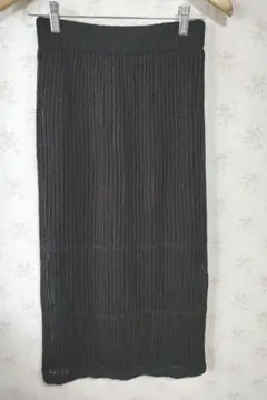 ☆GU ジーユー メッシュナロー ニット スカート ブラック S☆