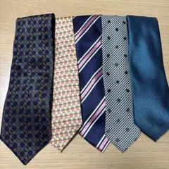 最安値！ネクタイ5本セット！ビジネス　オシャレ　古着　可愛クマ　総柄