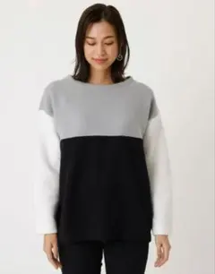 【新品未使用】AZUL by moussyフリース カラーブロックニット S