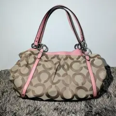 COACH シグネチャー トートバッグ キャンバス ピンク