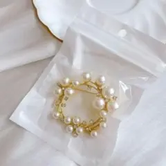 パール ブローチ ラインストーン サークル フォーマル 卒業式 卒園式 韓国