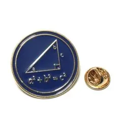 pin-2339　ラペルピン★ピンズ　三平方の定理　ピタゴラス　三角形　幾何学