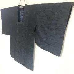 5k1044 道行コート　正絹　夏物　薄物　和装コート　黒　グレー　青　柄物