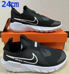 ⑤新品ナイキNIKE☆フレックスランナー24㎝ブラック/ホワイトフォト002