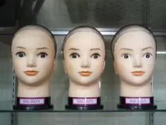 ⑦【送料込み】3体セット 中古 カットウィッグ ヘッドマネキン 理容師 美容師