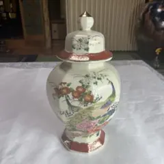 陶器 蓋付き壺 雉と牡丹の絵柄 戻り薩摩? SATSUMA - メルカリ