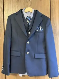 130 ネイビー ワンダーファクトリー　フォーマルスーツ 4点セット