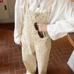 【美品】 jumelle 小花柄ワークオールインワン　サロペット　Sサイズ