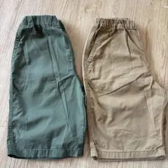 ユニクロ カーキ・オリーブ 半ズボン 2色セット 150