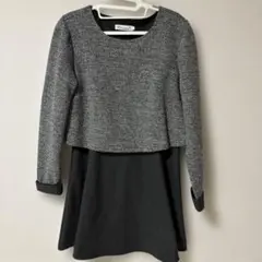 ツイードミニワンピース　異素材ワンピース