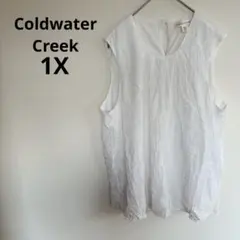 1点もの✨️Coldwater Creek 【1X】ノースリーブトップス ホワイト