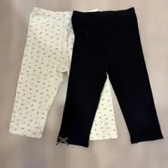 プティマイン　レギンス7部丈セット 120cm 花柄・リボン付き