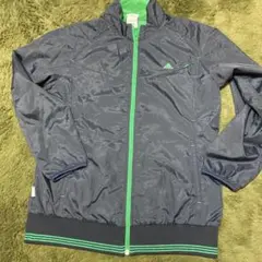 アディダス　トレーニングジャンバー　ＬＬ　黒　緑ラメ　ウエストライン