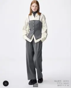 グレー ワイドパンツ Mサイズ