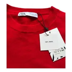 zara オーバーサイズベスト　ウール100% レッド