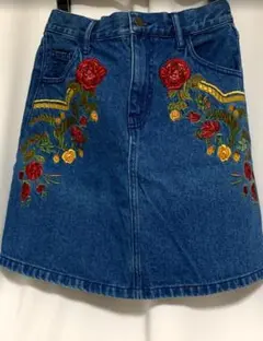 BROWNY STANDARD  デニム 刺繍 　スカート 　サイズF
