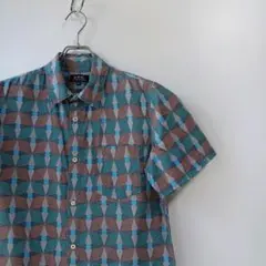 A.P.C.　アーペーセー　総柄半袖シャツ　幾何学模様