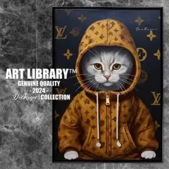 ネコちゃん Vuitton オマージュポスター TGHMH140