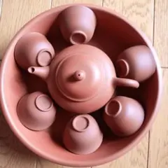 台湾茶器セット　茶壺、湯飲み6個