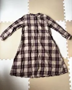 ユニクロ　シャツワンピース　チェック柄