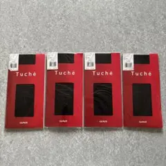 グンゼ GUNZE Tuche ハイソックス シルバーラメ ブラック 4足セットのサムネイル