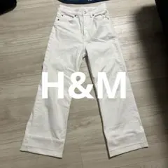 H&M キッズ　女の子　ホワイト ストレートデニム