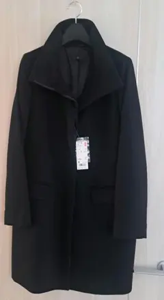 UNIQLO ウール カシミア スタンドカラー コート ブラック 黒 M