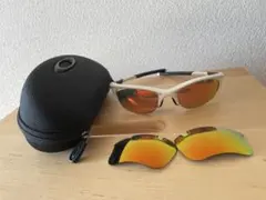 Oakley サングラス ケース本体はおまけ　ホワイト/オレンジ 交換レンズ付き