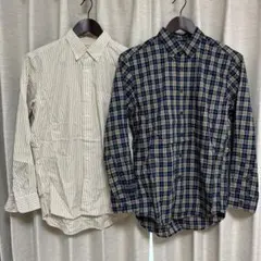 ユニクロ　シャツ　セット　チェック　ストライプ　S