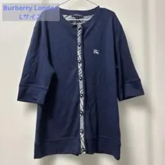 Burberry London バーバリー 五分袖 カーディガン ネイビー Lのサムネイル