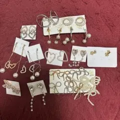 パールとビジューのピアスセット