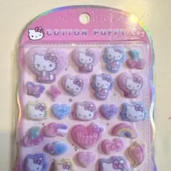 【正規品】ハローキティ コットンパフィシール　ヒョウ柄