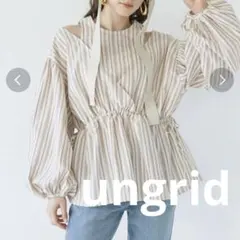 【美品】ungrid レイヤードデザインボリュームブラウス